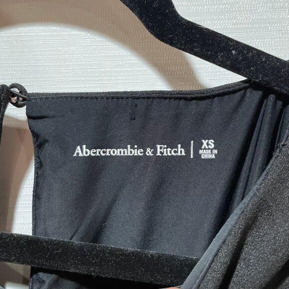 XS Abercrombie Ruched Black Mini Dress - Picture 7 of 13